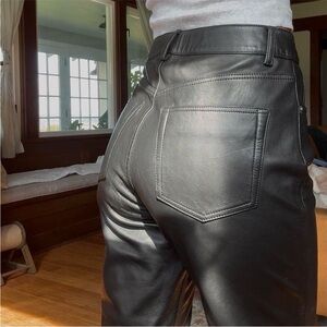 Reformation Black Leather Trousers